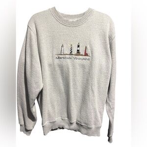 ESY Surf Co Vintage Martha’s Vineyard Embroidered Crew Neck Sweatshirt Large